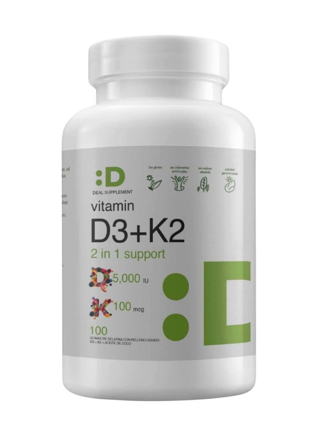 VITAMINA D3 K2 DEAL 5,000 IU 250 CAPSULAS + ENVIO GRATIS 🎁