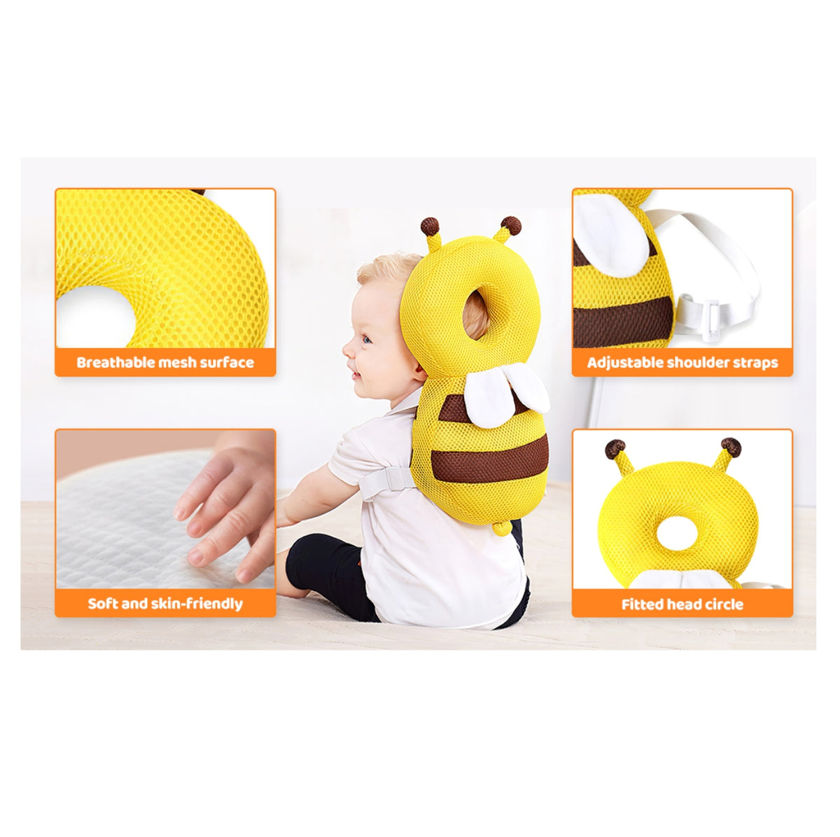 Cojin Protector Cabeza Espalda Bebe - Protege las primeras aventuras de tu bebé con ternura y seguridad💗