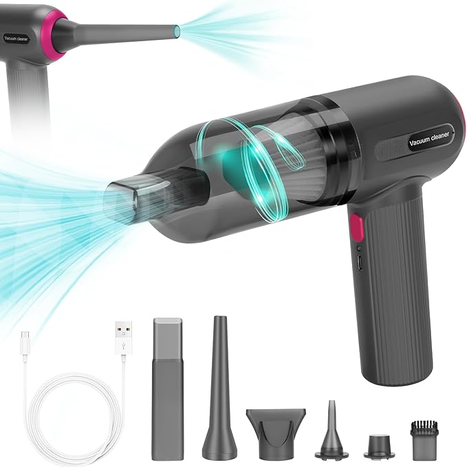 SOPLADORA INALAMBRICA + ASPIRADORA 7 EN 1 DE REGALO🎁 - Limpieza Total Sin Cables