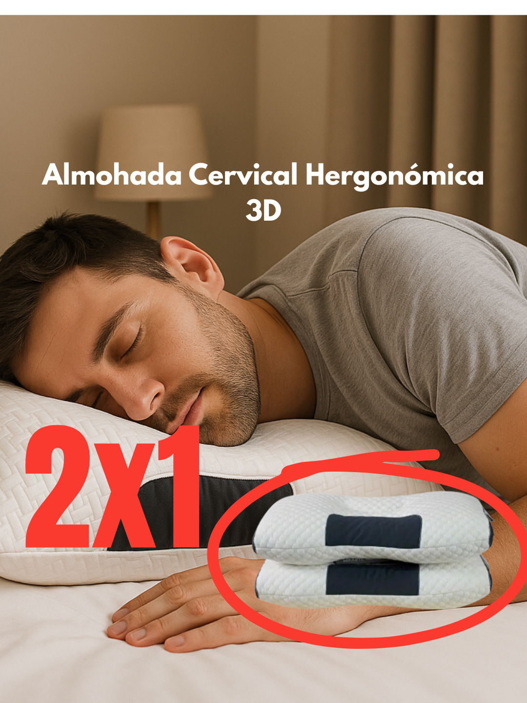 Almohada  Cojín  Cervical  Ergonómico   3D    OFERTA 2x1 LIMITADA 💥