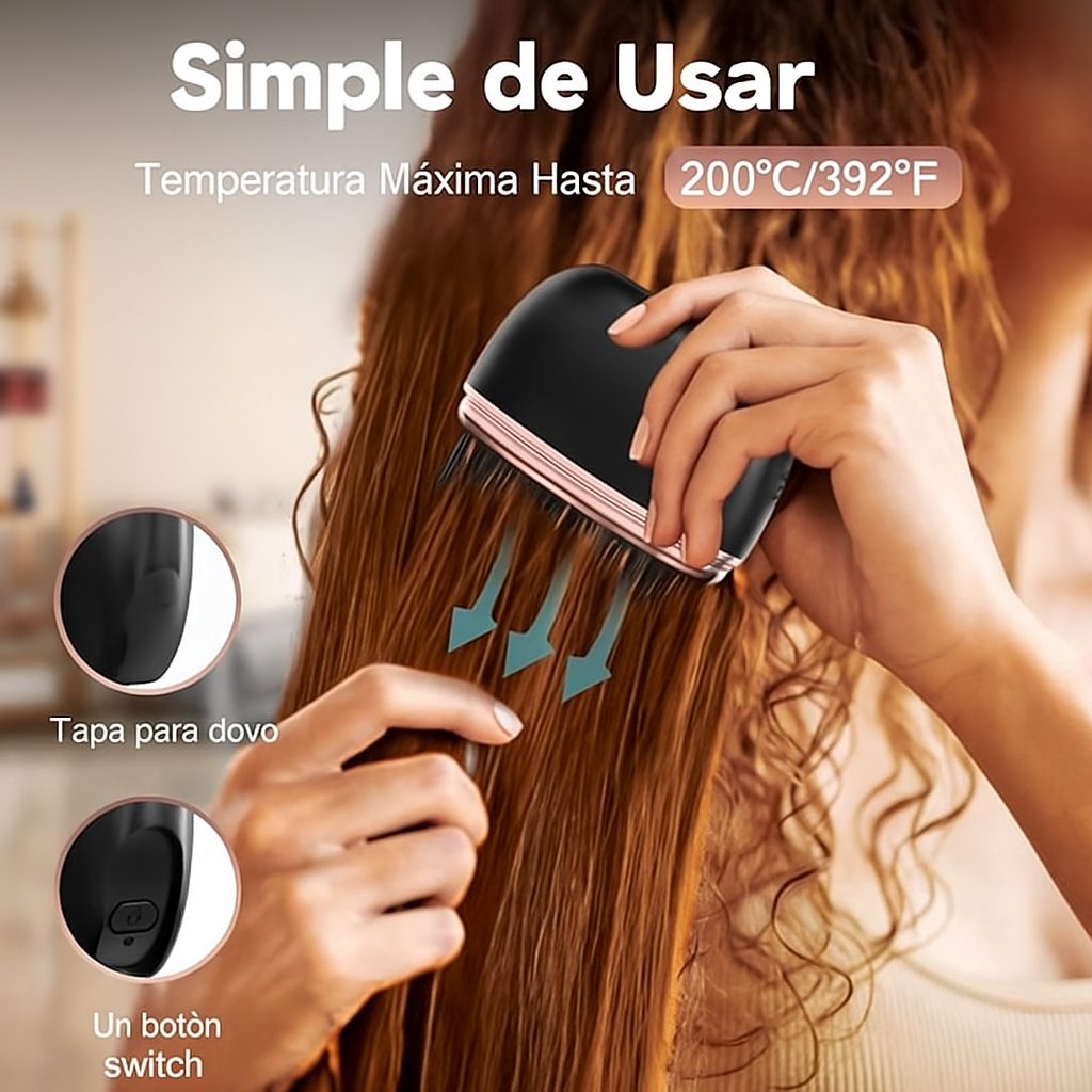 Mini Cepillo Alisadora Portátil 2 en 1 – Cabello Perfecto Donde Estés💎