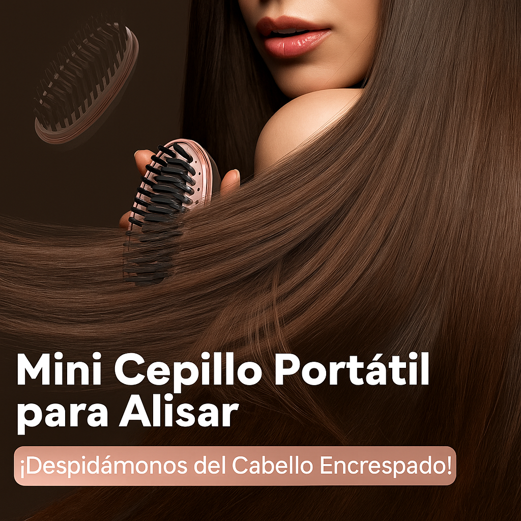 Mini Cepillo Alisadora Portátil 2 en 1 – Cabello Perfecto Donde Estés💎