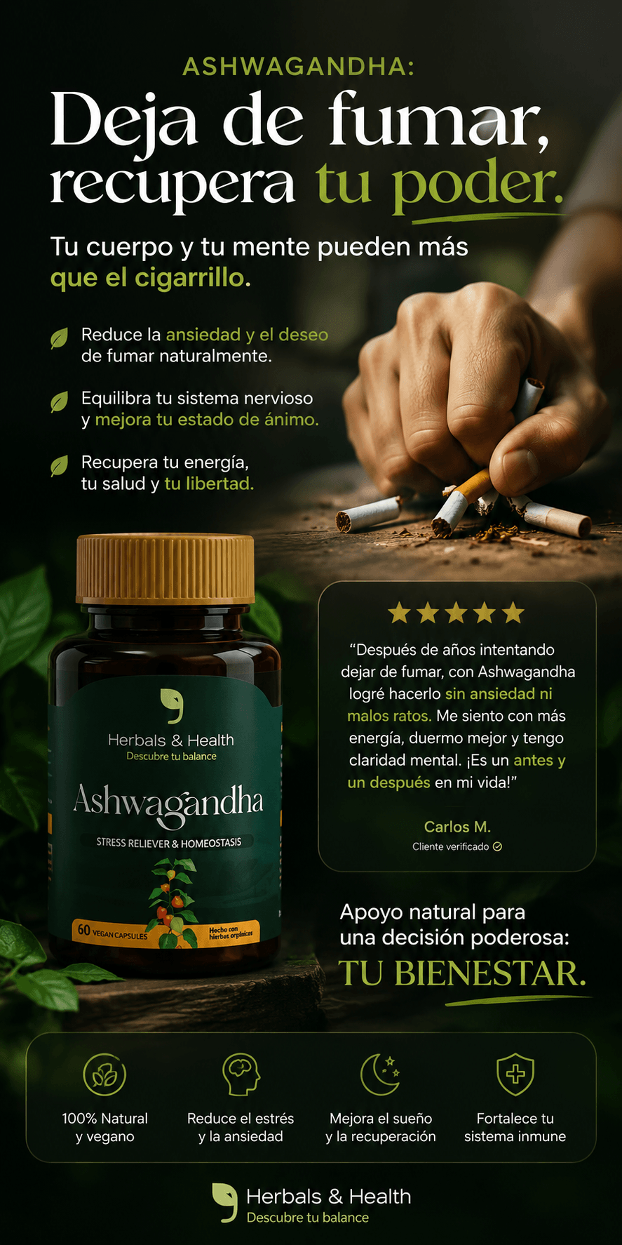 ¿Cansado de que el cigarro controle tu ansiedad, energía y vida?