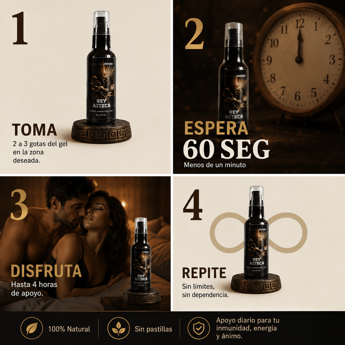 REY AZTECA: Dureza en segundos, sin pastillas.