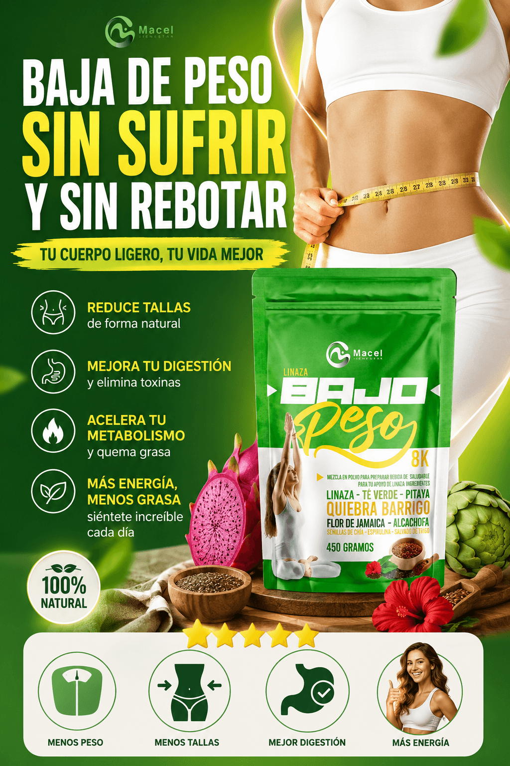 Linaza bajo peso