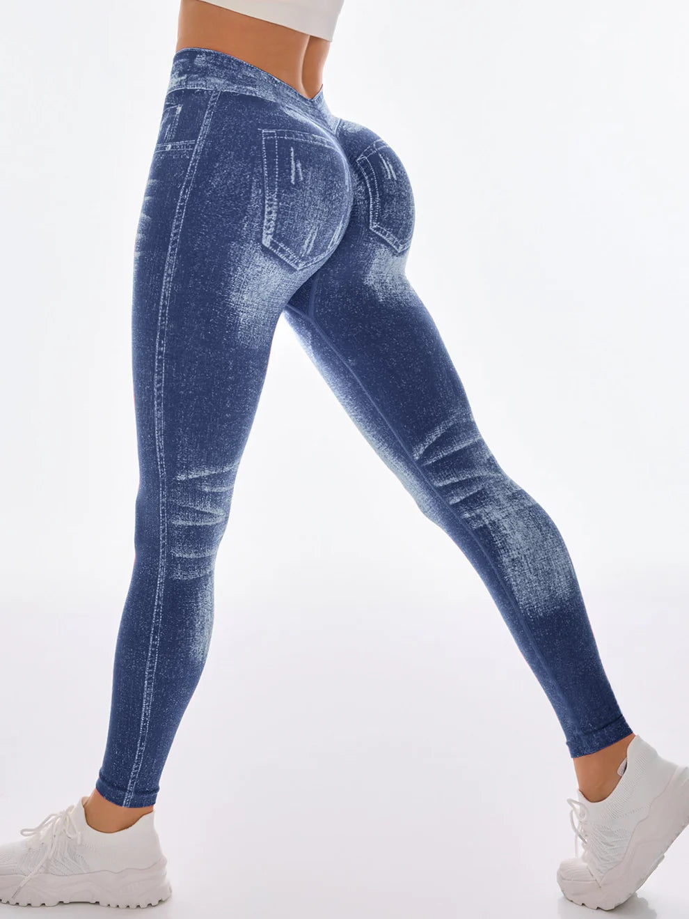 Leggings Vaqueros con Escote en V – Realza tus curvas y luce increíble con total comodidad 🍑