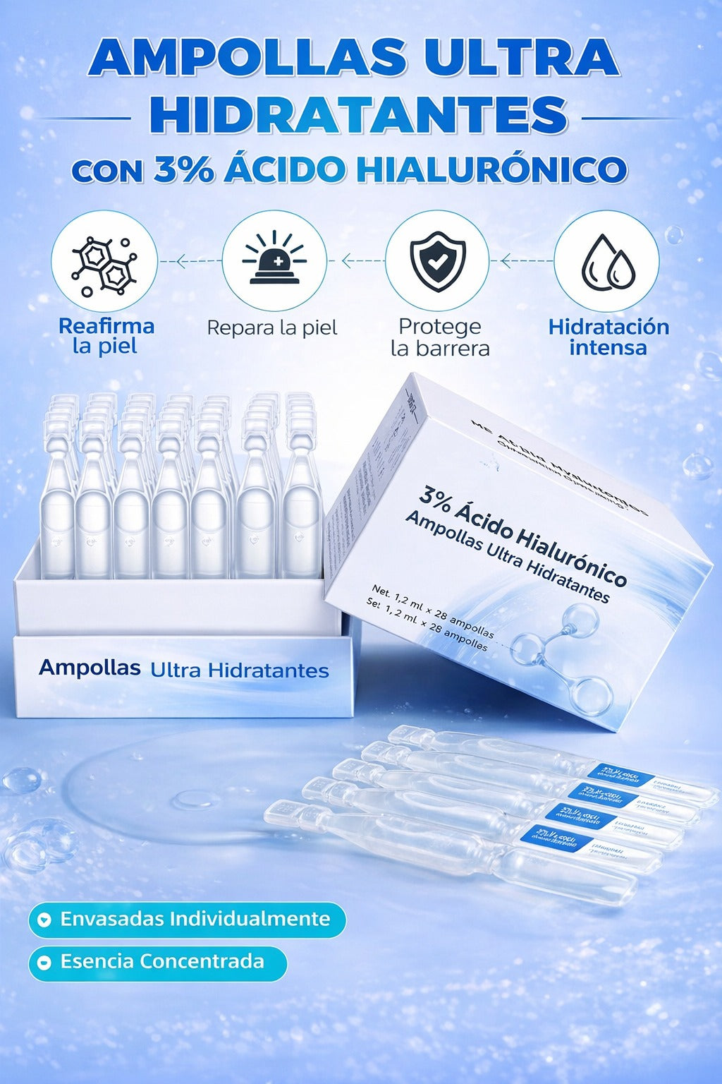 Suero de ácido hialurónico al 3% -💎 Recupera la Suavidad y Luminosidad de tu Rostro