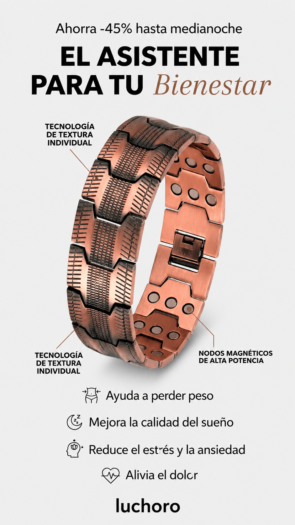Recupera tu energía, reduce el estrés y siéntete mejor cada día — con una sola pulsera