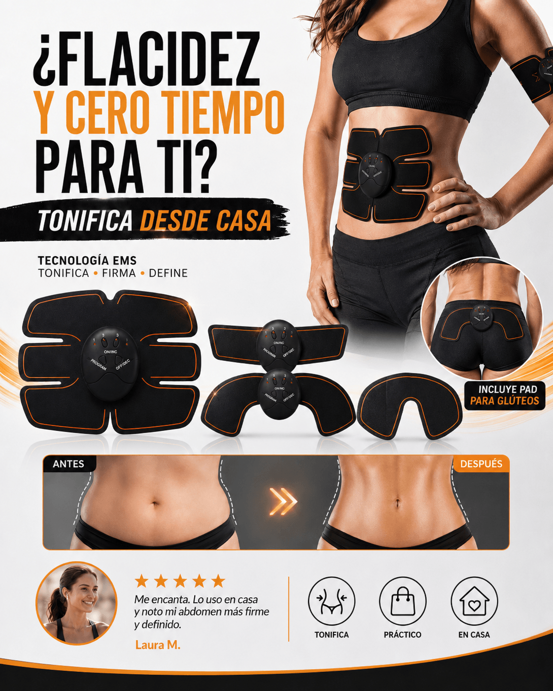 Tonifica abdomen y glúteos desde casa en solo unos minutos al día