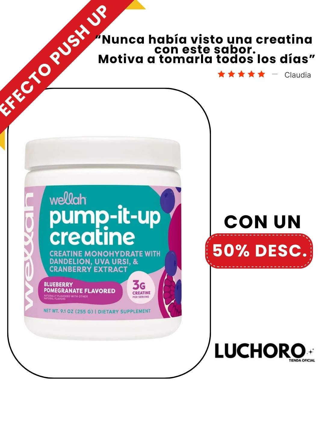 🔥Wellah Pump-It-Up Creatina — Energía sólida, sabor increíble, resultados consistentes.