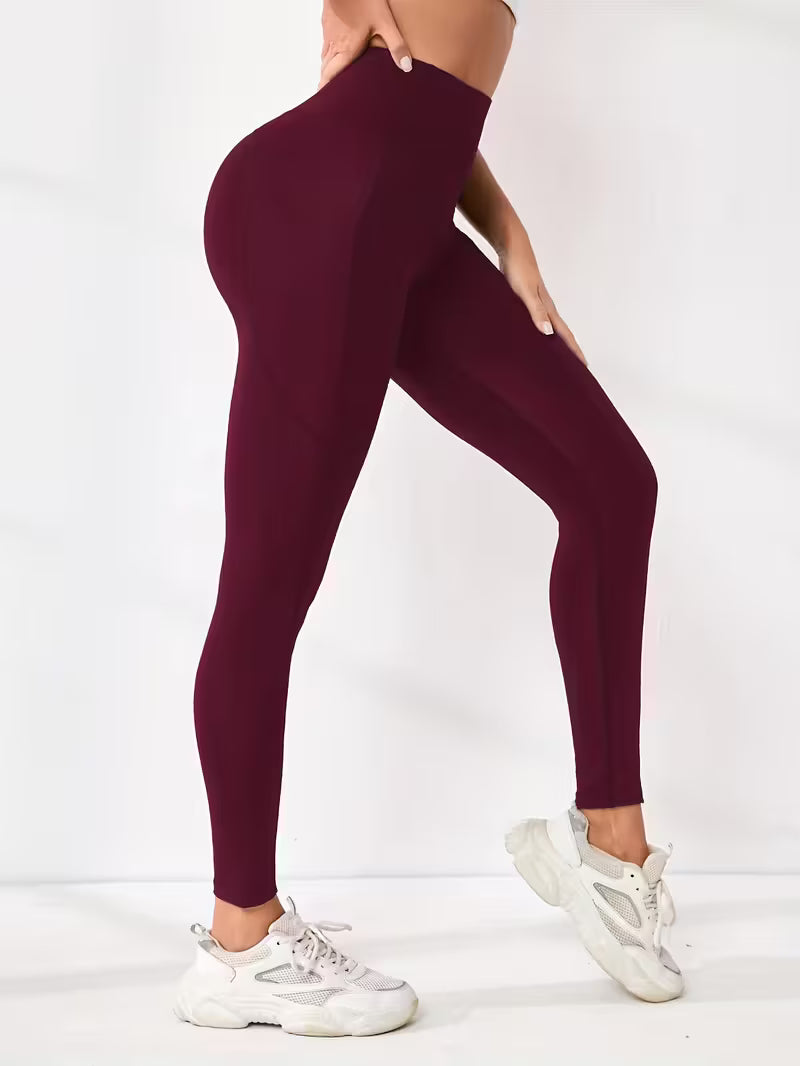 Leggings  de Cintura Alta con Bolsillos- Control Abdominal, Efecto Adelgazante, Tejido Elástico y Transpirable 👑