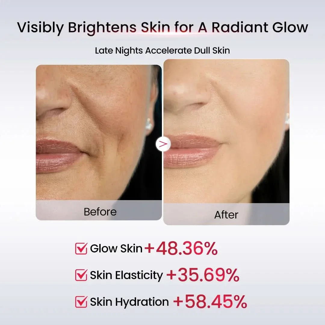 HydraGlow Booster®: Tecnología de luz roja + microcorriente para una piel visiblemente más luminosa