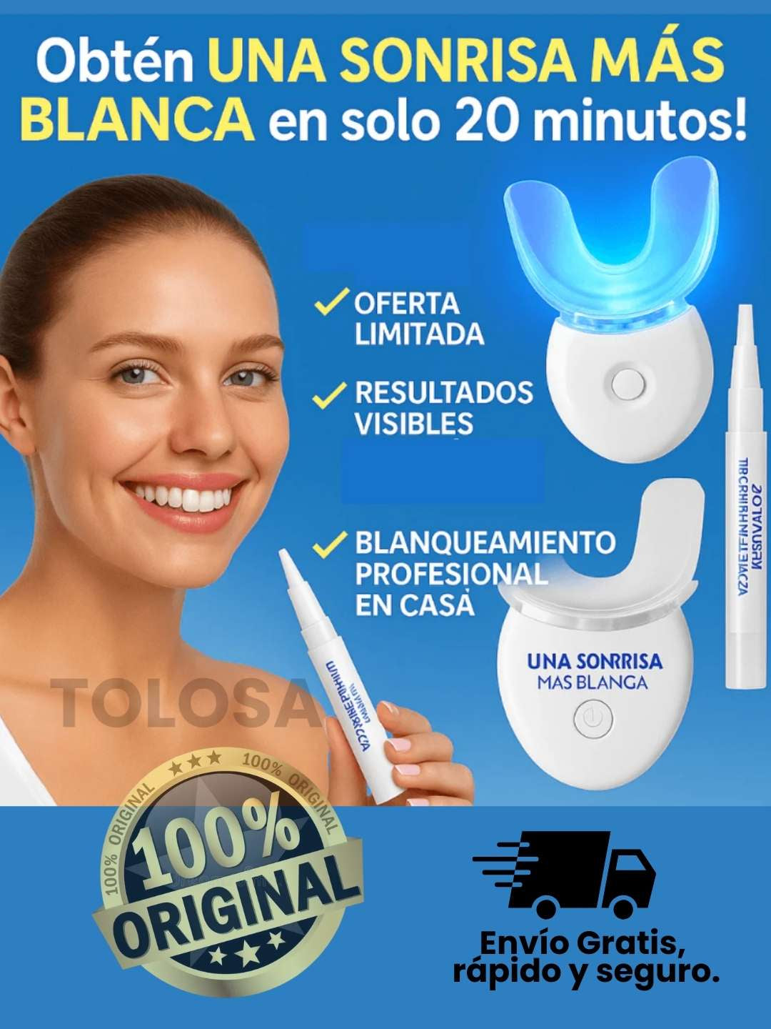 KIT BLANQUEADOR DE DIENTES ORIGINAL® - 😁 Hasta 8 tonos más blancos sin salir de casa y sin tratamientos costosos