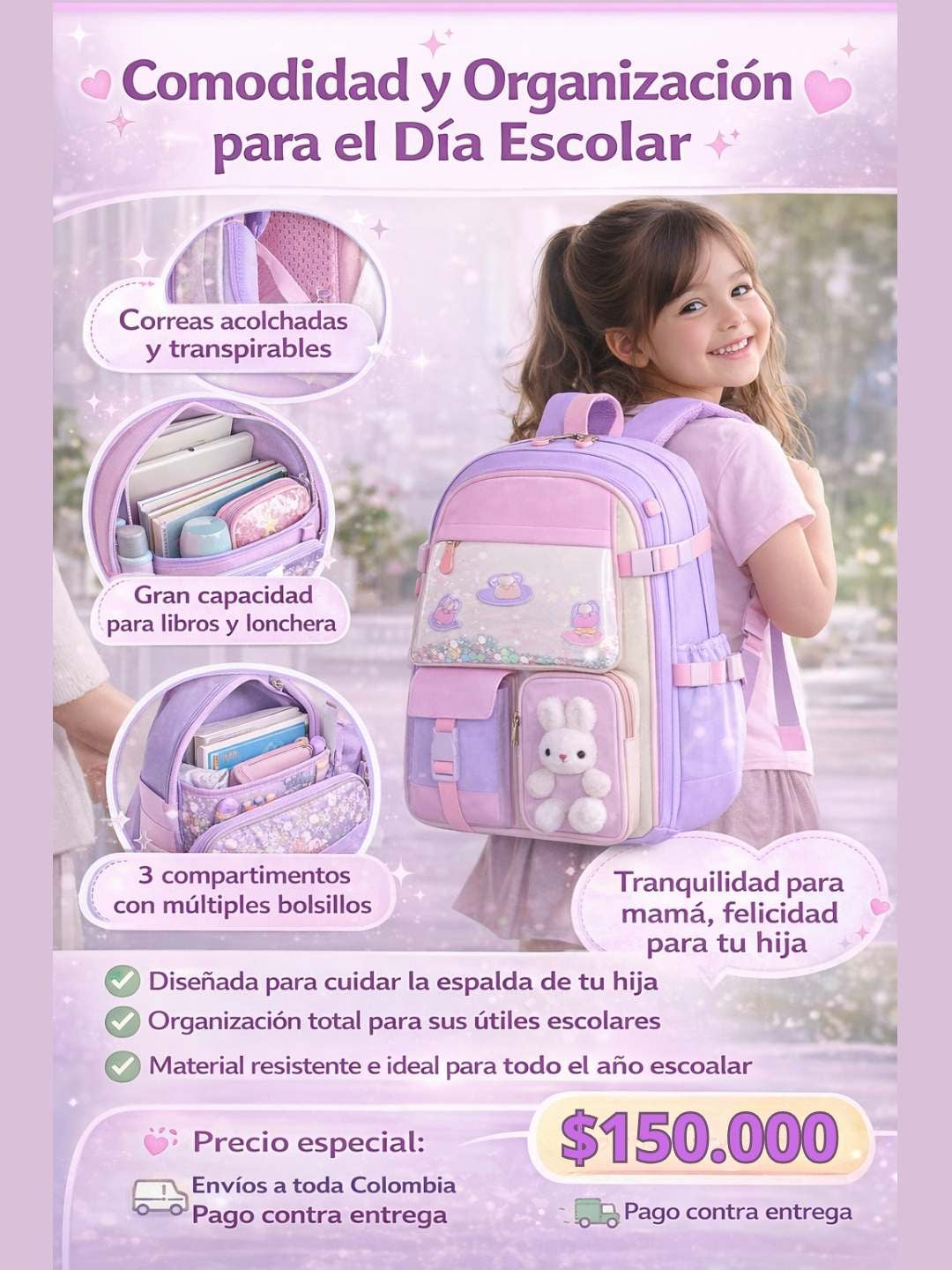 La Mochila Kawaii 3 en 1® - ✨ Más Espacio, Más Estilo y Cero Estrés Escolar